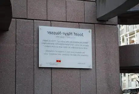 Memorial plate for Josef Mayr-Nusser