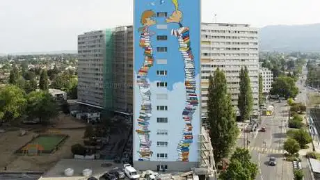 Fresque de Titeuf et Nadia