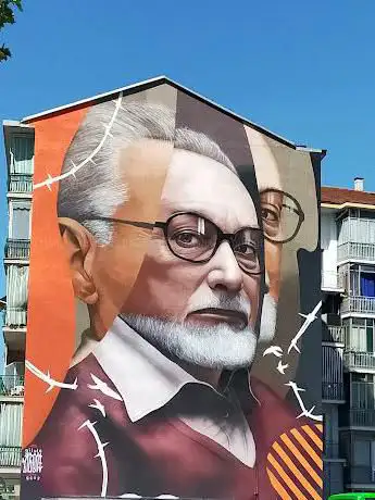 Primo Levi. Murales di Giulio Rosk