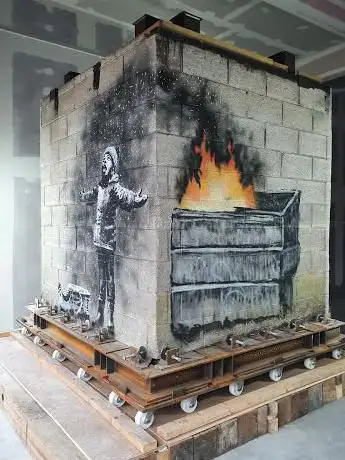 Former site of SEASONS GREETINGS (The Port Talbot Banksy)