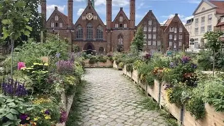 Photo de Lübecker Kulturgarten; Blumen  Gemüse  Obst und Kräuter im Hochbeet