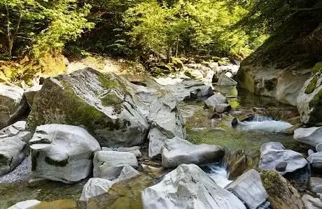 Photo of "Badeplatz Strom" genannt  Zusammfluss von Sitter und Rotbach  Naturbadebecken